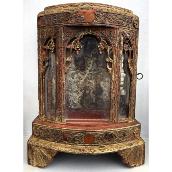 BM010 BURMESE BUDDHA ALTAR CABINET WITH GOLD LEAF Antique Cabinet Antique Cabinets 4