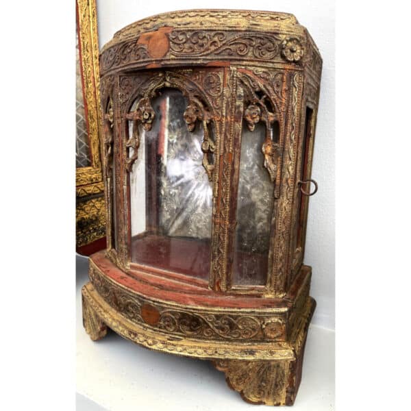 BM010 BURMESE BUDDHA ALTAR CABINET WITH GOLD LEAF Antique Cabinet Antique Cabinets 5