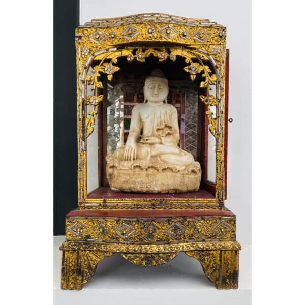 BM009 BURMESE BUDDHA ALTAR CABINET WITH GOLD LEAF - Image 2