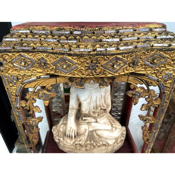 BM009 BURMESE BUDDHA ALTAR CABINET WITH GOLD LEAF Antique Cabinet Antique Cabinets 6