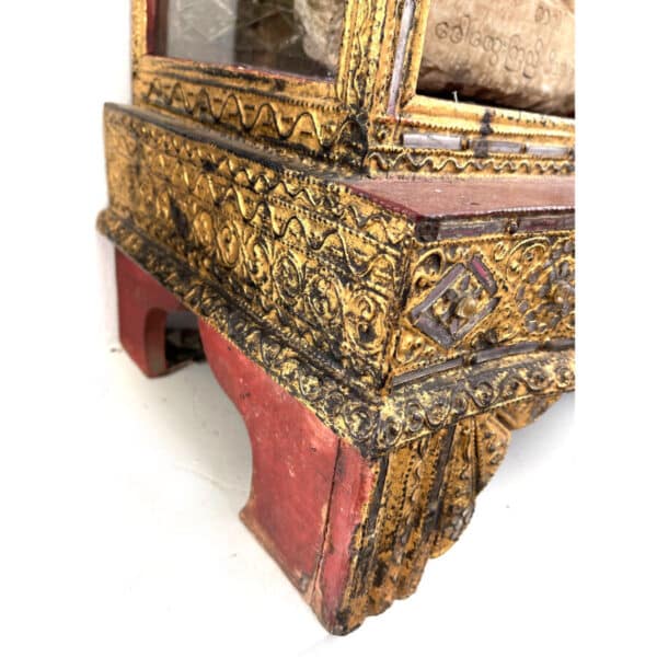 BM009 BURMESE BUDDHA ALTAR CABINET WITH GOLD LEAF Antique Cabinet Antique Cabinets 8