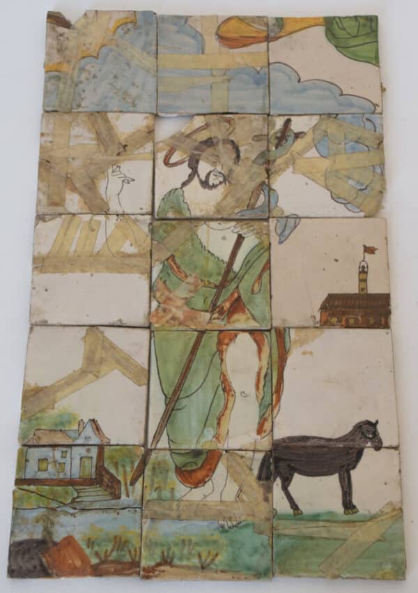 Antique Polychrome Tiles with Mural of Jesus easter Miscellaneous 9