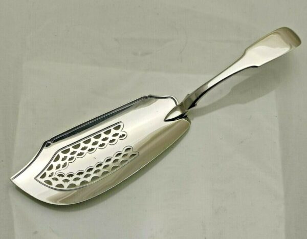 1815 Georgian Antique Solid Silver Fish Culinary Slice 29cm long