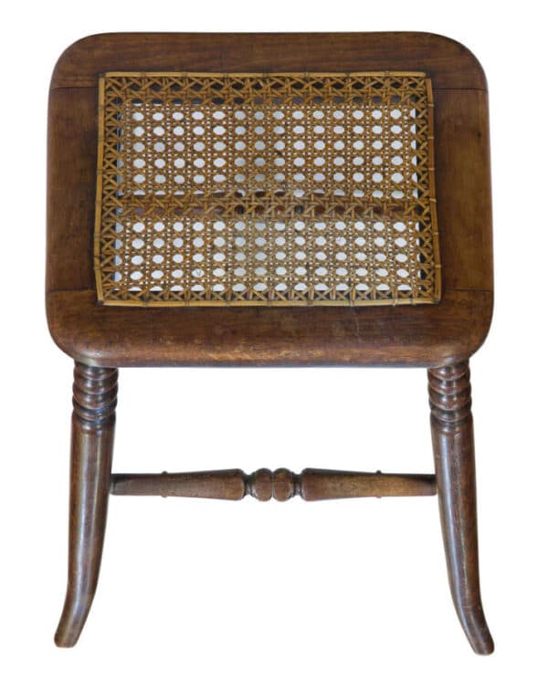 A beech framed tall stool with caned top on slender turned legs - Image 4