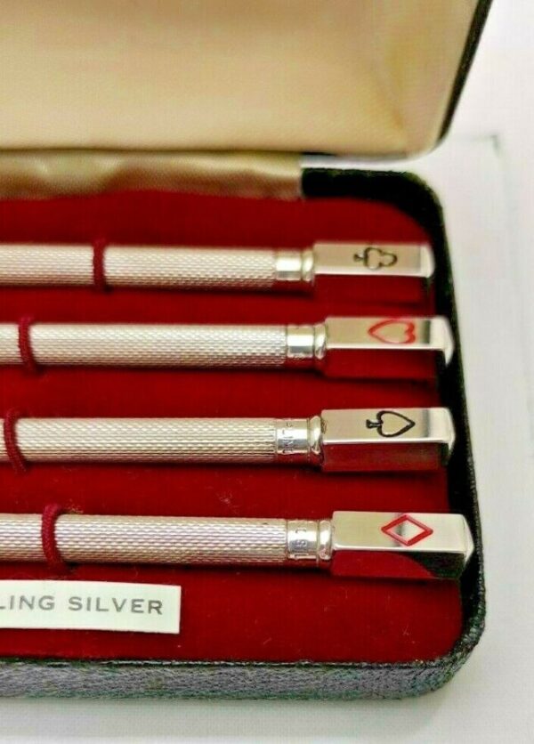 Vintage Sterling Solid Silver Bridge Pencils Fully Working Antique Silver Antique Silver 4
