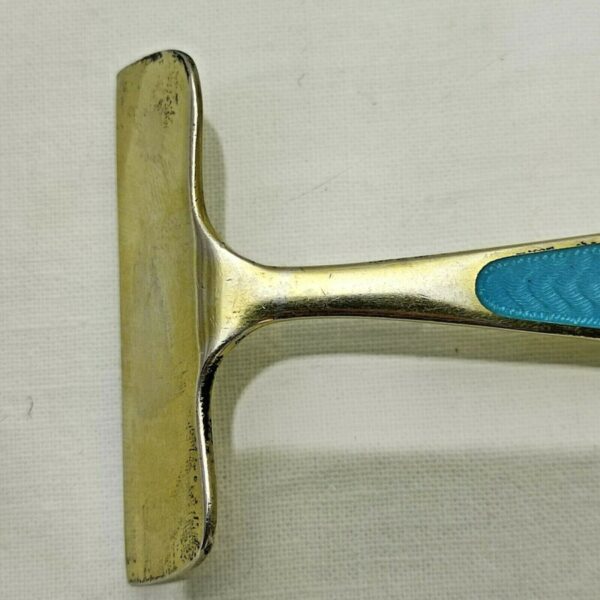 Antique Art Deco Sterling Solid Silver & Enamel Pusher & Fork - Image 6