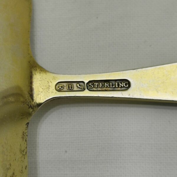 Antique Art Deco Sterling Solid Silver & Enamel Pusher & Fork - Image 4