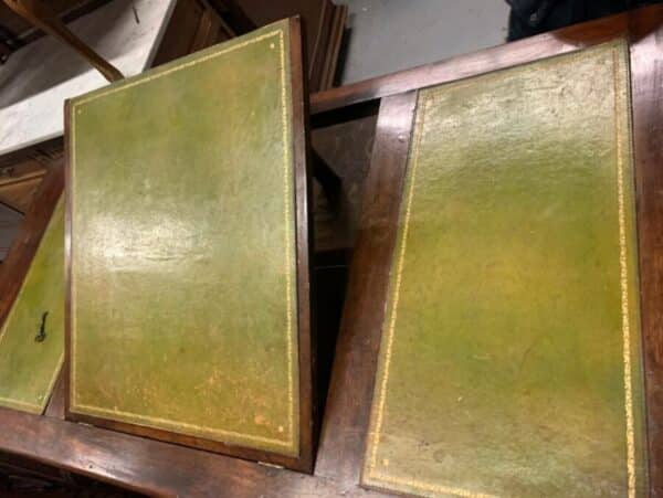 19th Century Lawyer’s Desk With Green Leather and key Antique Furniture 7