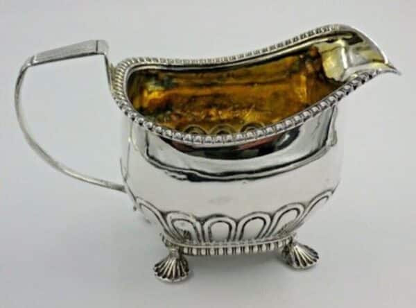 Georgian 1814 Antique Solid Sterling Silver Cream Milk Jug Creamer
