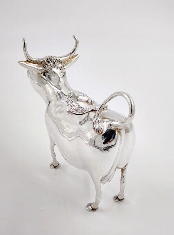 Antique Solid Silver Cow Creamer Simon Rosenau c1900 - Image 2