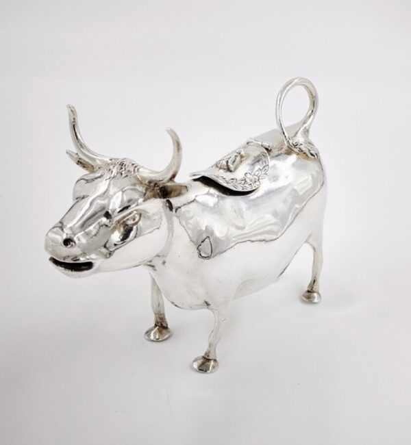 Antique Solid Silver Cow Creamer Simon Rosenau c1900 - Image 4