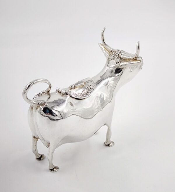 Antique Solid Silver Cow Creamer Simon Rosenau c1900 - Image 5
