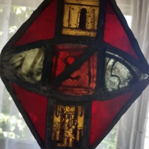 TWO OLD GOTHIC STAINED GLASS WINDOWS Antiquities