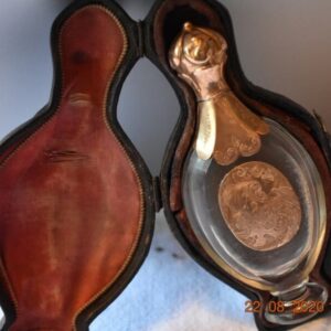 18th Century Parfum Glass – 24 Carat Gold Bottle (JEN JACQUES ROUSSEAU) Antiquities