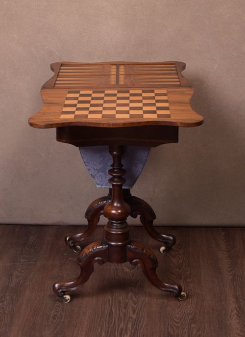 Victorian Walnut Games Table SAI1752 Antique Tables 9
