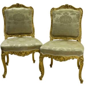 Late 19th Century French giltwood side chairs Antique Chairs