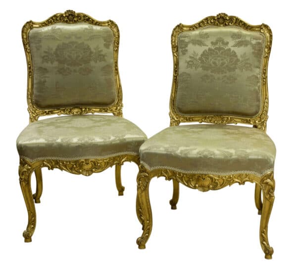 Late 19th Century French giltwood side chairs Antique Chairs 3