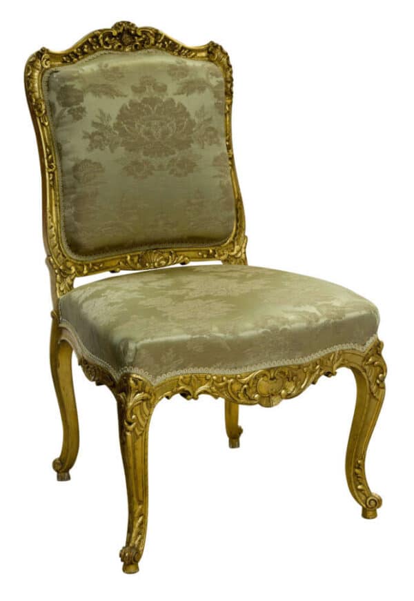 Late 19th Century French giltwood side chairs Antique Chairs 11