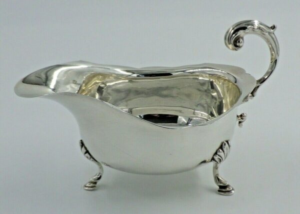 Vintage Sterling Solid Silver Gravy Sauce Boat Harrods Ltd - Image 10