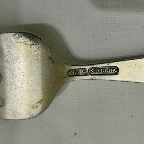 Antique Art Deco Sterling Solid Silver & Enamel Pusher & Fork - Image 2