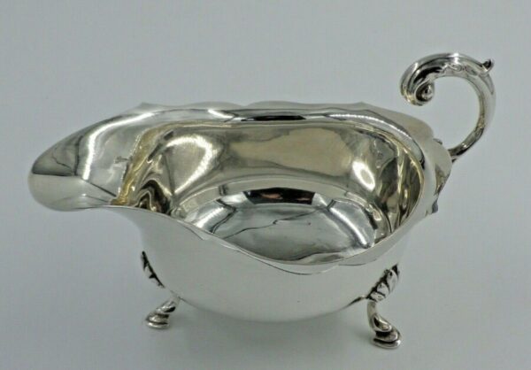 Vintage Sterling Solid Silver Gravy Sauce Boat Harrods Ltd - Image 9