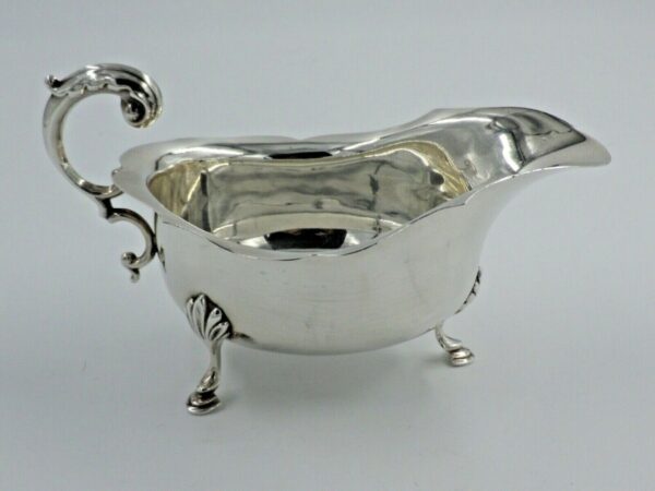 Vintage Sterling Solid Silver Gravy Sauce Boat Harrods Ltd Antique Silver Antique Silver 3