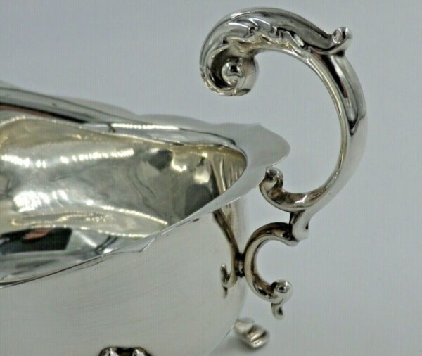 Vintage Sterling Solid Silver Gravy Sauce Boat Harrods Ltd Antique Silver Antique Silver 7