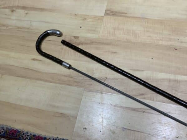 Gentleman’s walking stick sword stick with silver mounts Miscellaneous 24