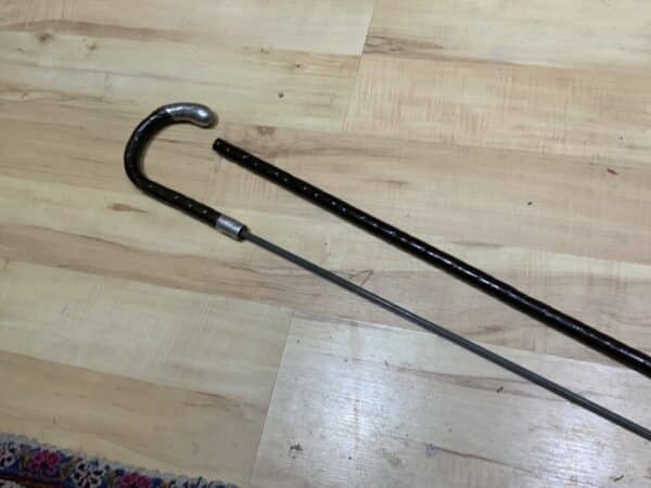 Gentleman’s walking stick sword stick with silver mounts - Image 22