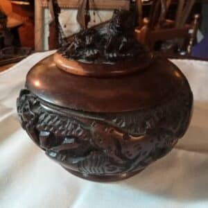 Chinese Trine round bowl with lid Antique Collectibles