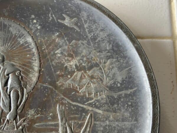 Japanese Momo serving dish Bronze Meiji period - Image 7