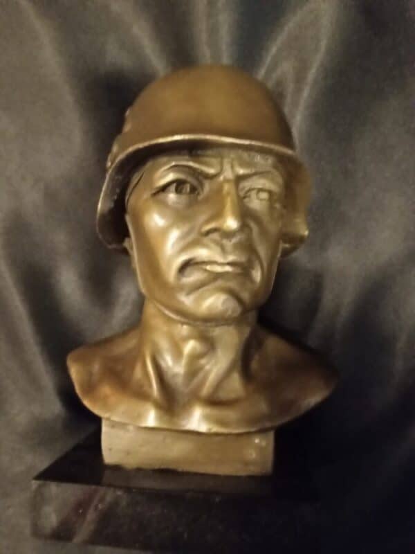 BRONZE OF HELMETED GERMAN SOLDIER 16cm High - Image 4