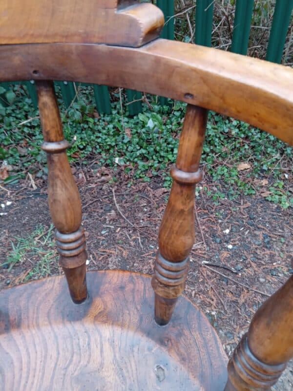 A BEECH & ELM CAPTAINS CHAIR (OR SOME SAY SMOKERS!) Antique Chairs 6