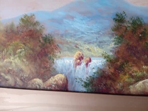 PAIR of SCENIC LANDSCAPES. OIL ON BOARD. VICTORIAN. SIGNED Antique Art 4