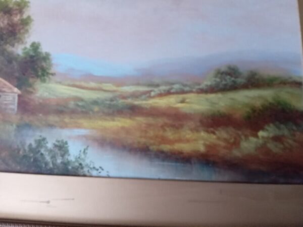PAIR of SCENIC LANDSCAPES. OIL ON BOARD. VICTORIAN. SIGNED Antique Art 8