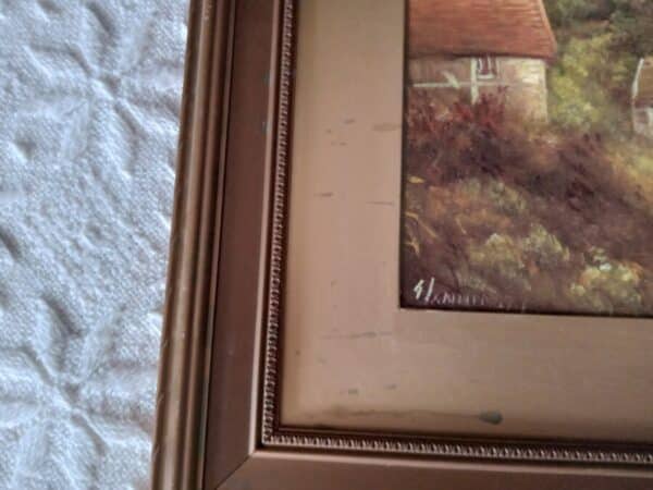 PAIR of SCENIC LANDSCAPES. OIL ON BOARD. VICTORIAN. SIGNED Antique Art 9