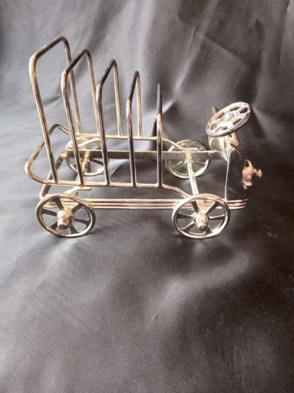 AN UNUSUAL EDWARDIAN TOAST RACK ( Motor Vehicle) Silver Plated Antique Silver 3