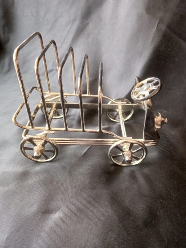 AN UNUSUAL EDWARDIAN TOAST RACK ( Motor Vehicle) Silver Plated Antique Silver 5