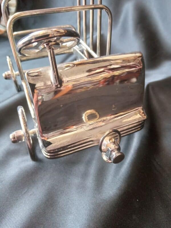 AN UNUSUAL EDWARDIAN TOAST RACK ( Motor Vehicle) Silver Plated - Image 6