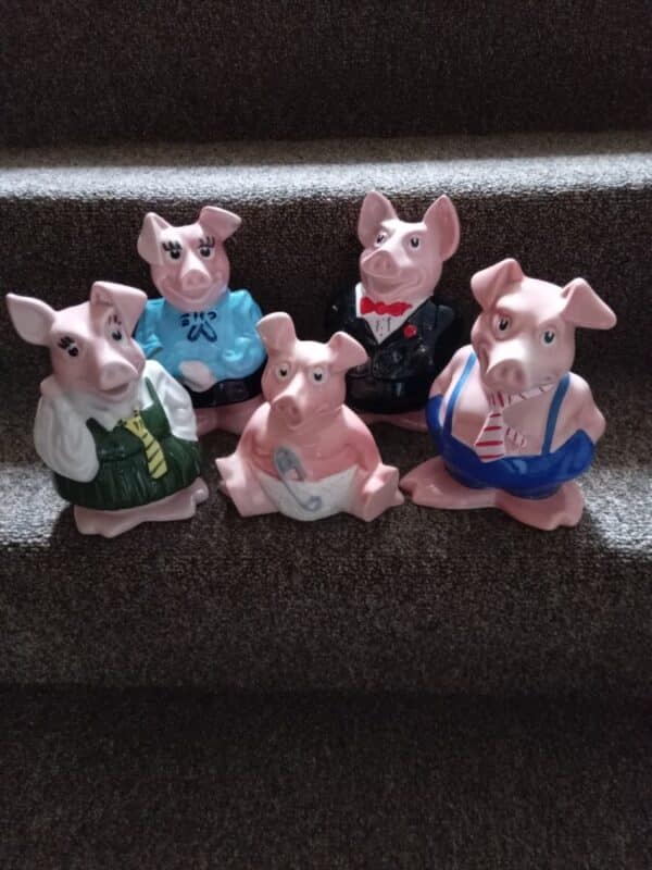 NATWEST WADE PIG FAMILY MONEY BOXES (1970’S) Antique Collectibles 5