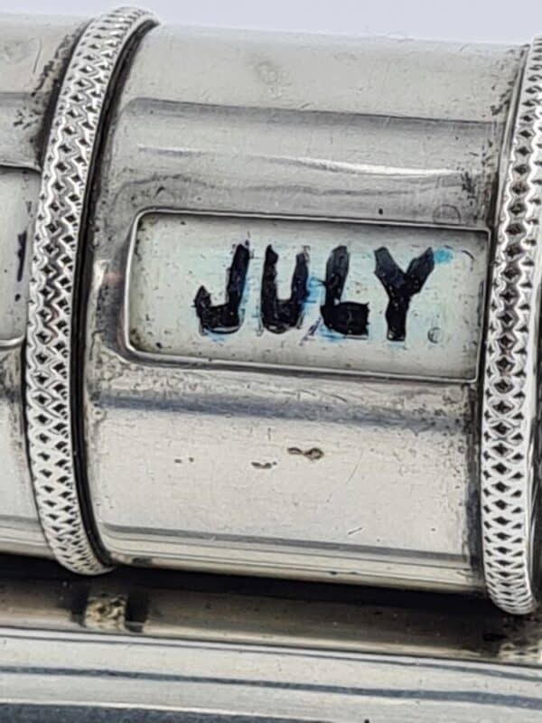 Art Deco Sterling Solid Silver Desk Day Month Date Calendar - Image 6