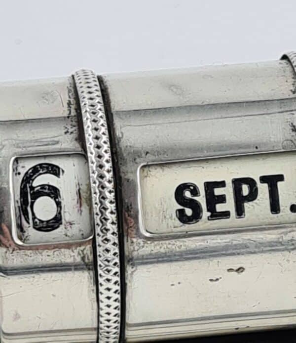 Art Deco Sterling Solid Silver Desk Day Month Date Calendar - Image 3