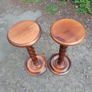A PAIR OF BARLEY TWIST STANDS Antique Furniture