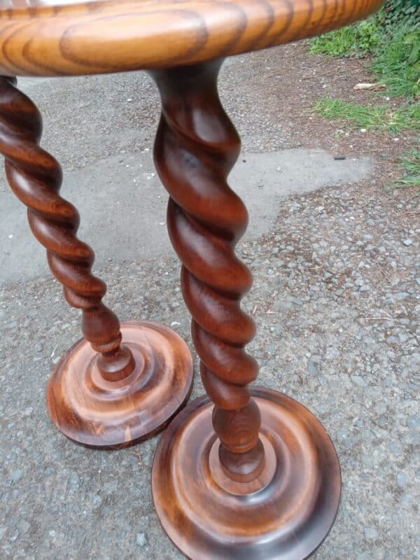 A PAIR OF BARLEY TWIST STANDS - Image 3