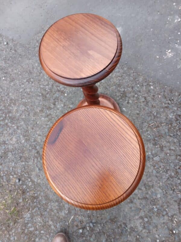 A PAIR OF BARLEY TWIST STANDS - Image 4