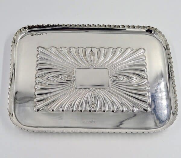 Antique Sterling Solid Silver Dressing Table Tray 1895 350g - Image 8