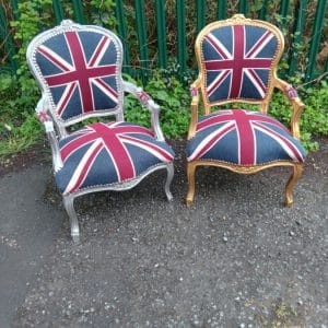 FRENCH STYLE UNION JACK CHAIRS Antique Chairs