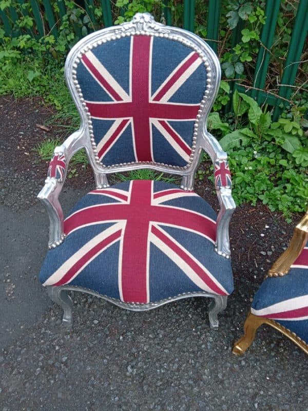 FRENCH STYLE UNION JACK CHAIRS Antique Chairs 5