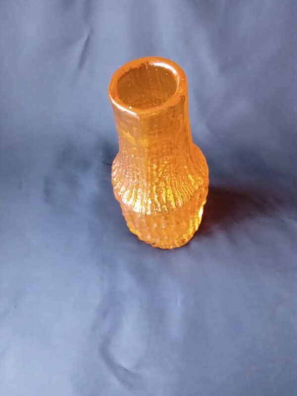 WHITEFRIARS 'ORANGE GLOW' BARK PATTERN VASE 20.25CM TALL. - Image 2