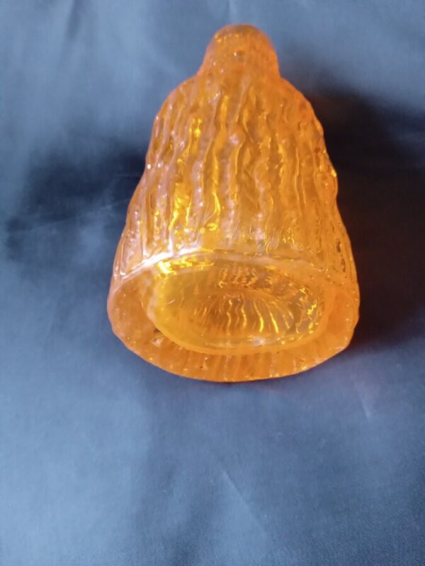 WHITEFRIARS ‘ORANGE GLOW’ BARK PATTERN VASE 20.25CM TALL. Antique Glassware 6